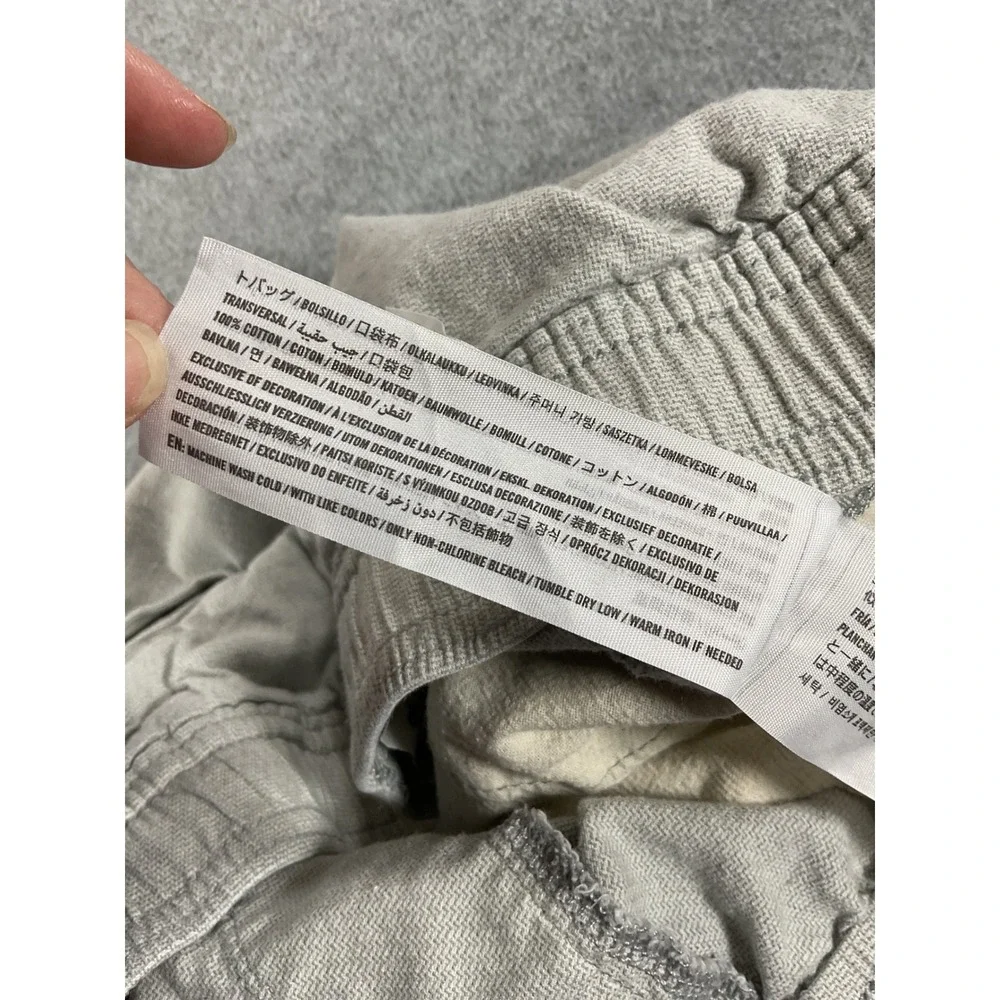 Hollister Loose Fit Cotton Drawstring Pants Mens Large Gray Elastic Waist 2499